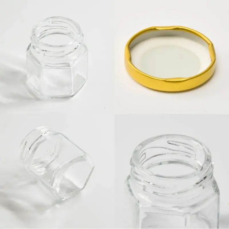 Wooden Dipper and Cork Lid Covered Clear Honey Pot Glass Jar for Home Kitchen Use