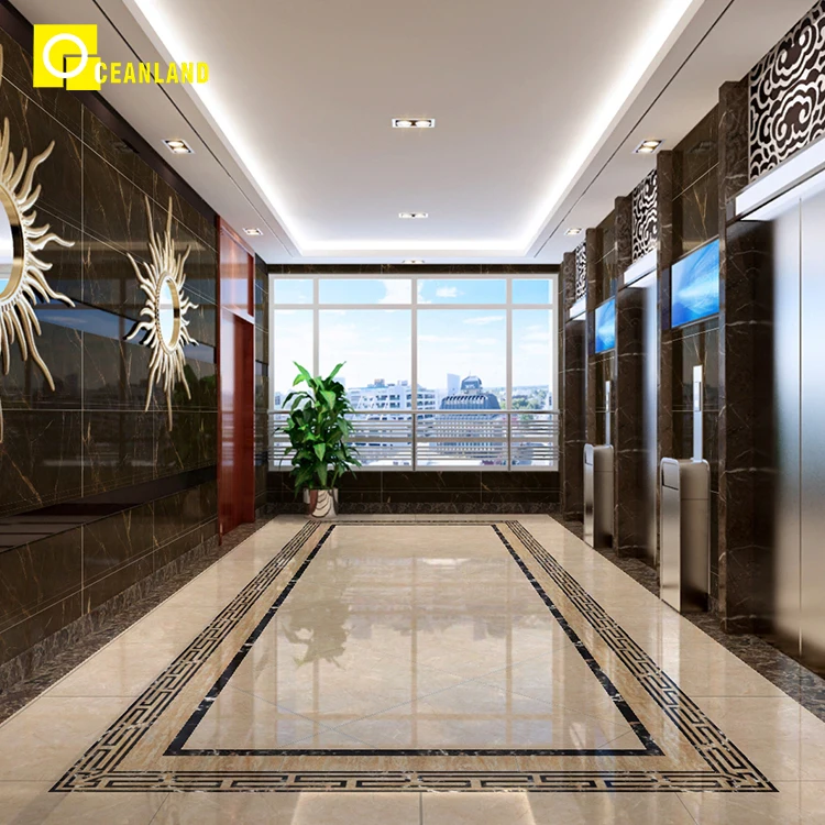 hotel lobby interior floor and wall ceramic border tile