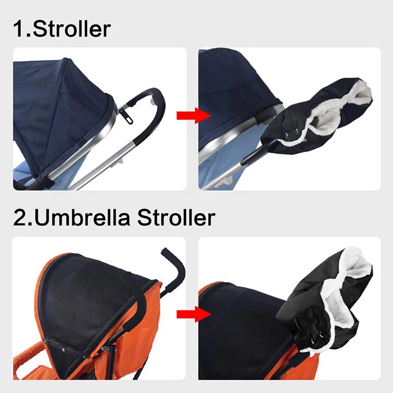 Waterproof Windproof Anti-Freeze Baby Stroller Gloves, Pram Hand Warmer, Stroller Hand  Muff For Baby Pushchair, Carriage, Car