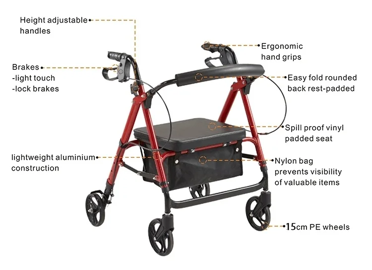 Типы складных стоячих предплечья ходунки для инвалидов с подставкой для ног