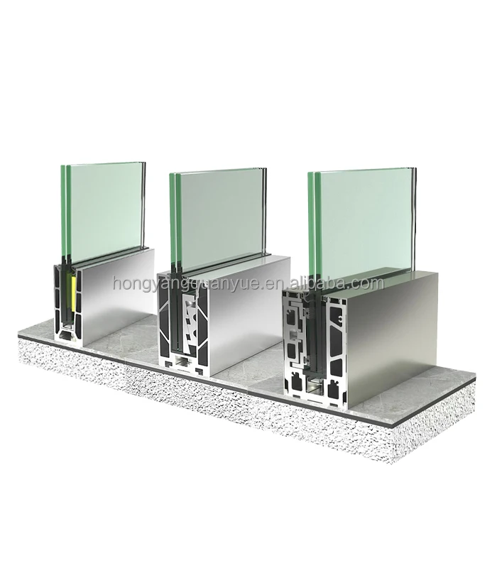 HYQY Balcony Curved Glass Railing Modern Design On-floor/In-floor Mount Aluminum U Channel Base
