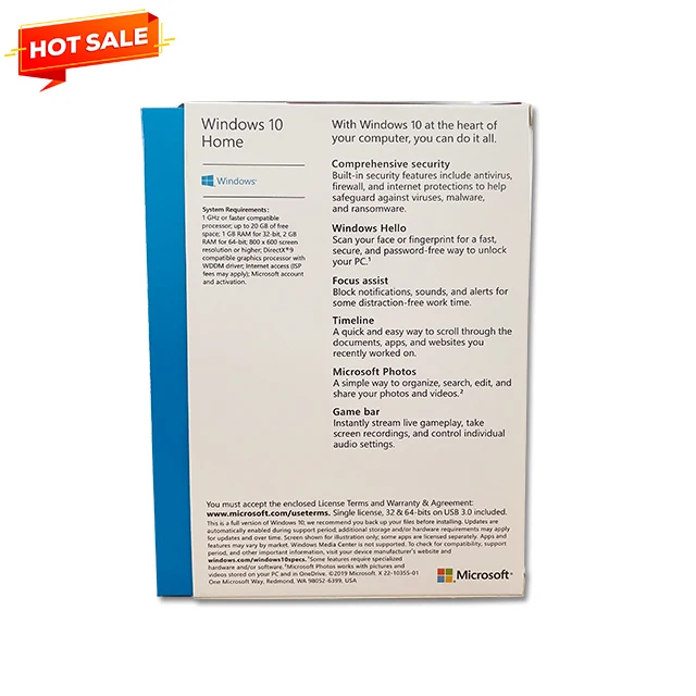  Windows 10 Home 64-Bit 1PK коробку USB 3 0 DHL Бесплатная доставка английская/Корейский стабильный Ключи 12 месяцев