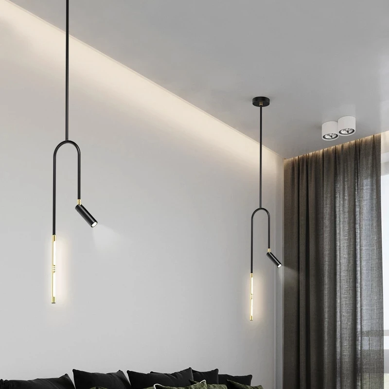 New Design Black Indoor Led Chandelier Contemporary Simple Modern Pendant Lamp