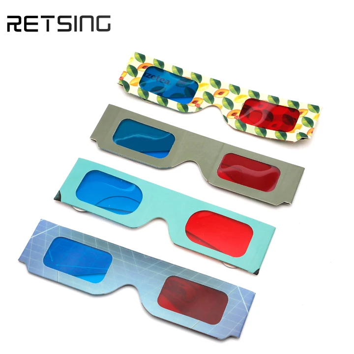 Wholesale Red Blue Custom Logo Eyeglasses Lenses 3D Video Glasses