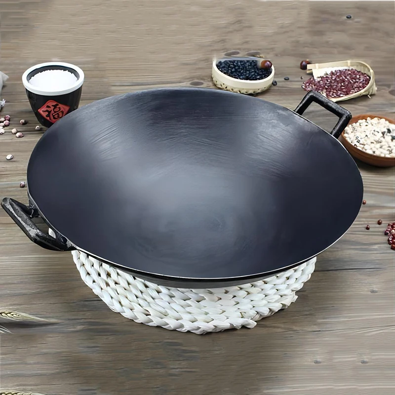 Pre-seasoned Traditional Restaurant Hotel Kitchenware Large Chinese Iron Cooking Wok