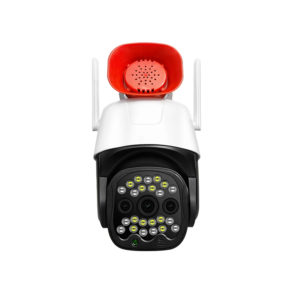 Qearim New h.265 3 lens ptz wifi ip camera 2MP 3MP exterior smart alarm 360 auto tracking hd wifi ip outdoor camera v380