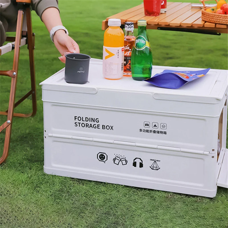 Multifunctional Foldable Outdoor Covered Carry Basket Plastic Picnic Basket for Camping