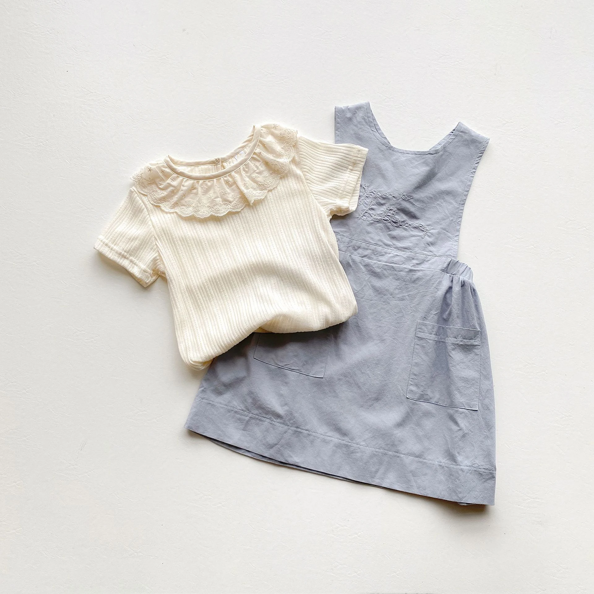 Korean Design Infant Top  100% Organic Cotton Baby Girls Lace  Collar Shirt