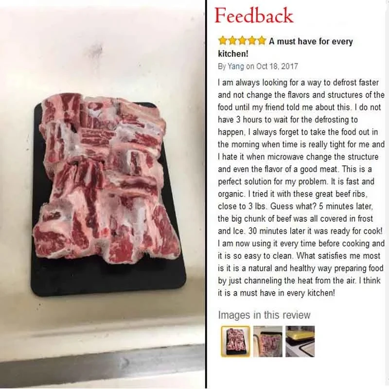 Поднос для быстрого размораживания замороженных продуктов мяса фруктов 2 мм 3