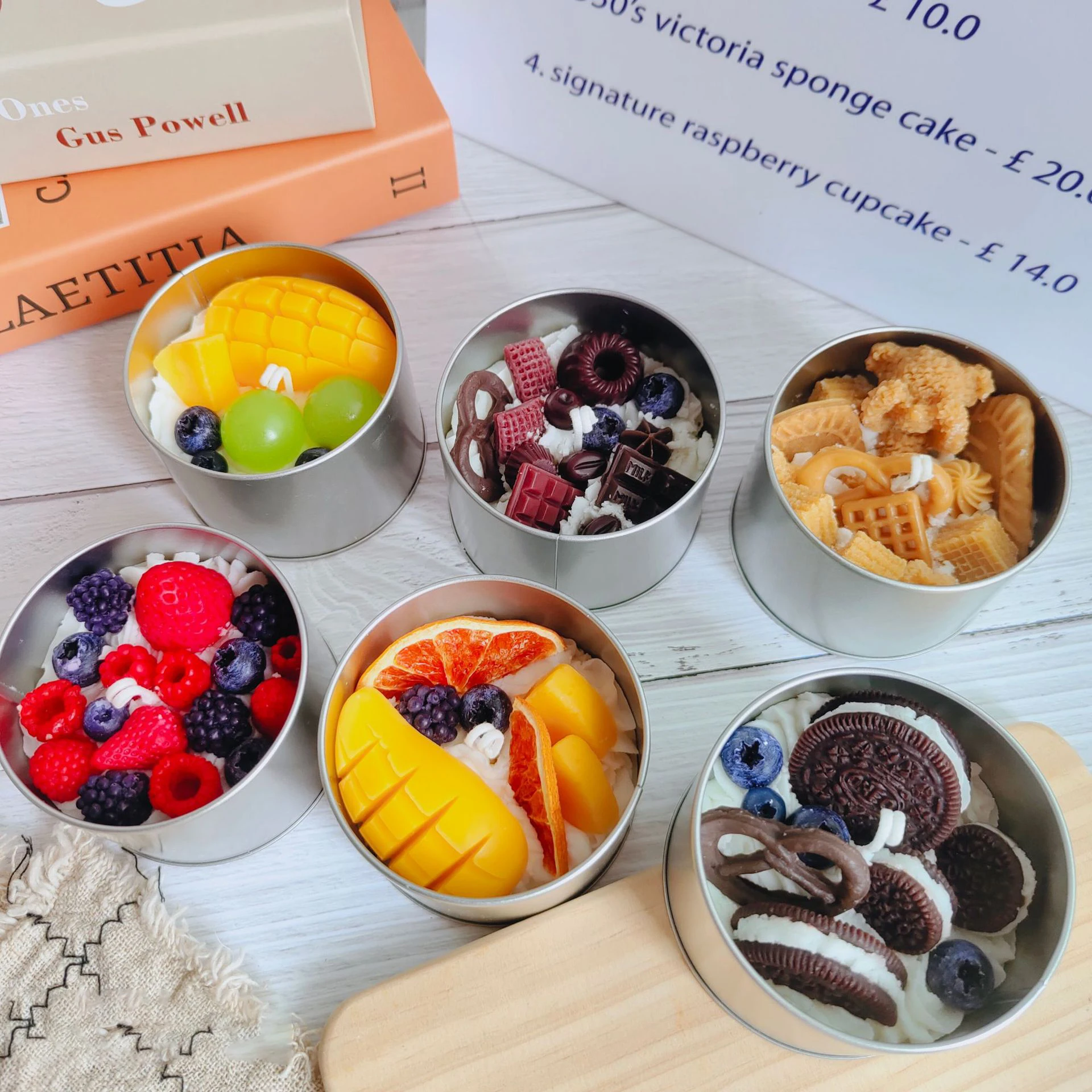 new design soy wax handmade cereal candles custom scent shell scented candle in tin bowl private label