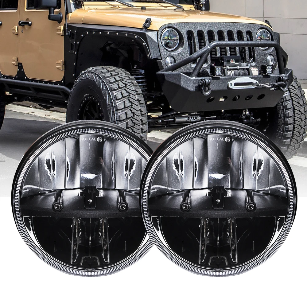 LOYO new design Car Head Light Led Round Off Road Lights halo ring For Range Rover Sport 2018 Headlights