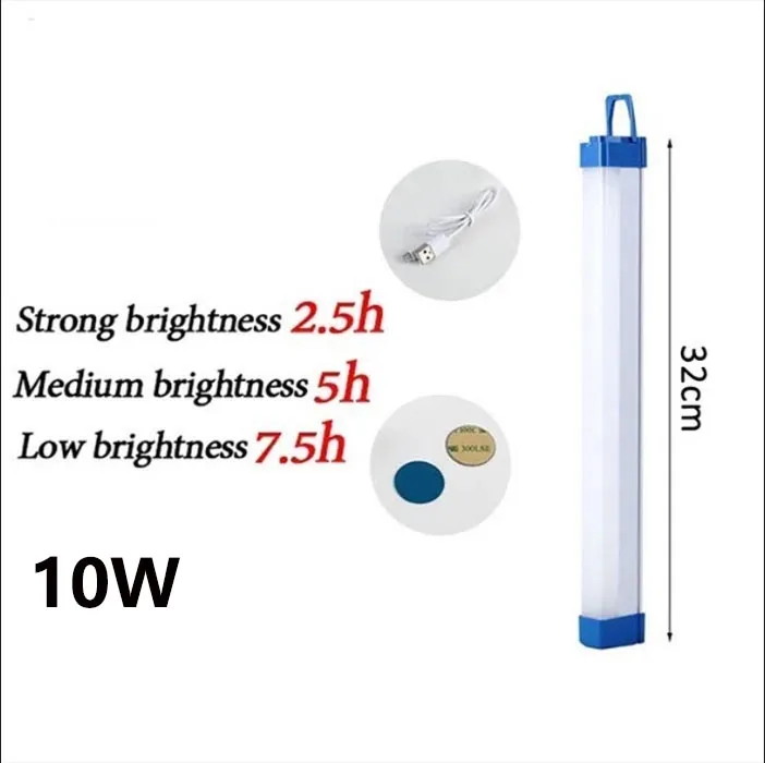 18650 Светодиодная трубка с зарядкой от аккумулятора подзарядка USB портативное перезаряжаемое аварийное освещение для кемпинга