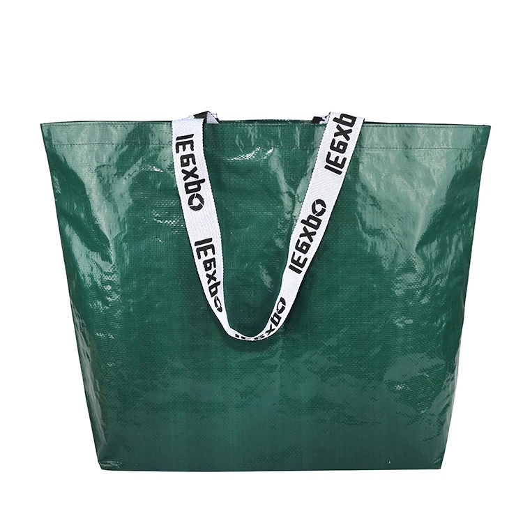 New arrivals PE materials custom large shopping lamination PE woven bag handle with logo