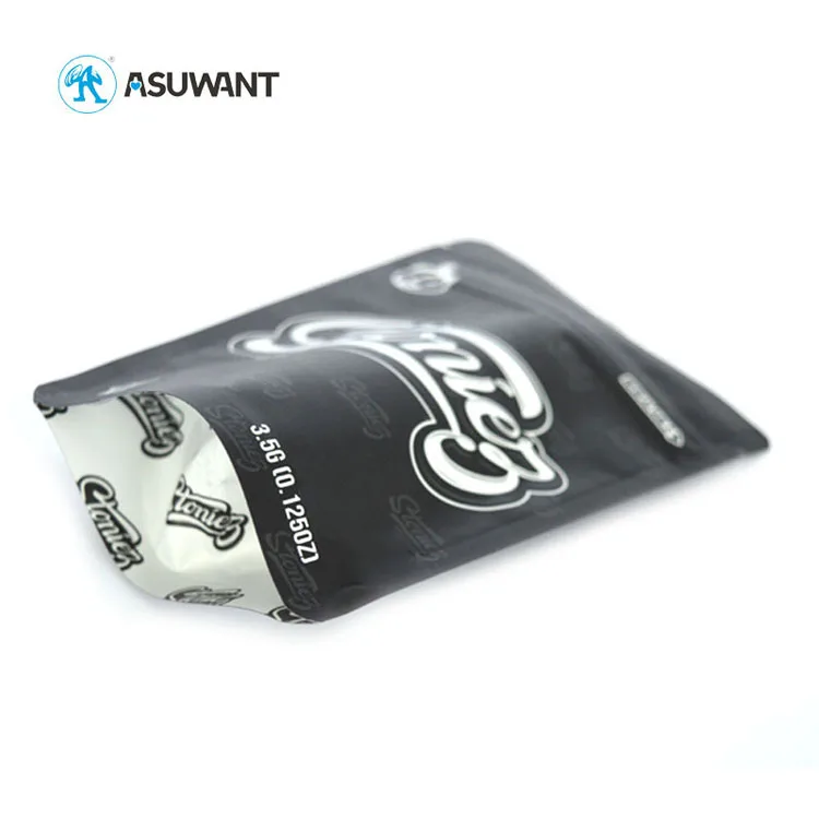 Custom Printed Logo Storage Laminated Candy Sealable Child Proof Nicotin Eco Friendly 3.5g Mylar Packing Bag