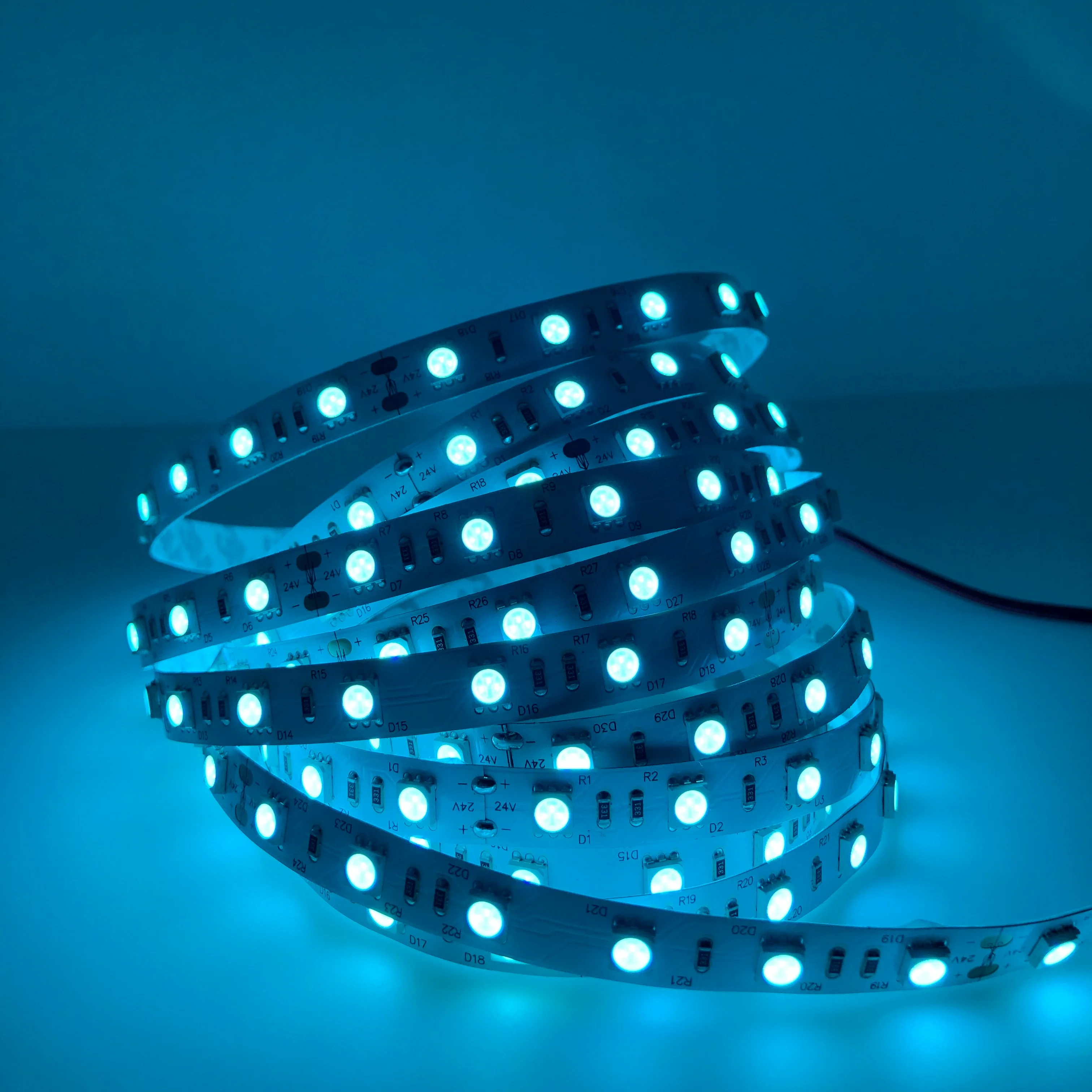 Светодиодная лента 5050 SMD 12 В 24 одноцветная красная синяя зеленая желтая гибкая светодиодная
