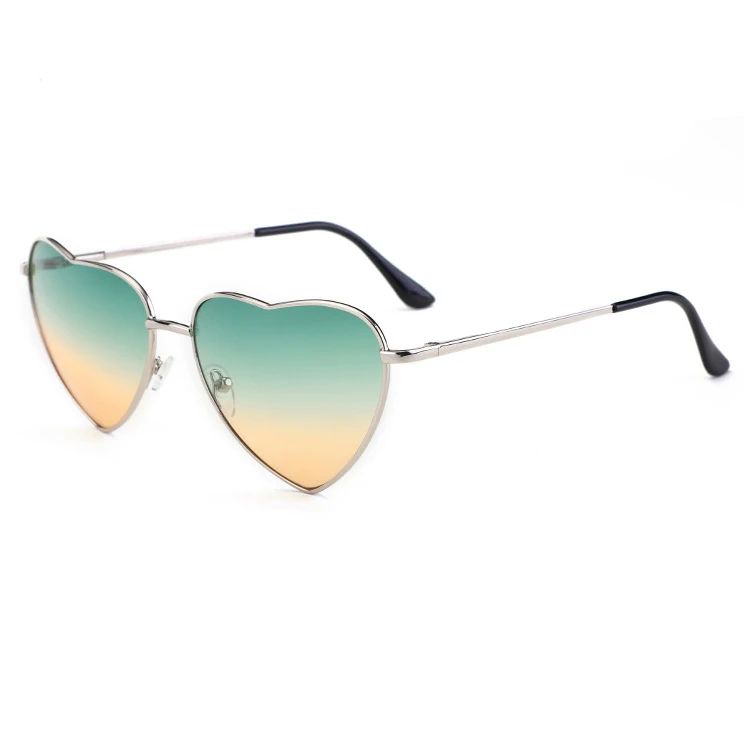 Fashion Glasses 2021 Retro Vintage Unisex Metal Sunglass Colorful Heart Shaped Shades Sunglasses