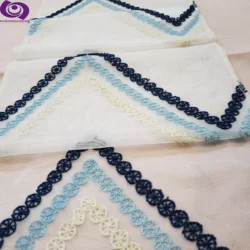 Wholesale 100% Polyester  Fashion  Mesh  chain yarn   Embroidery  Curtain Fabric