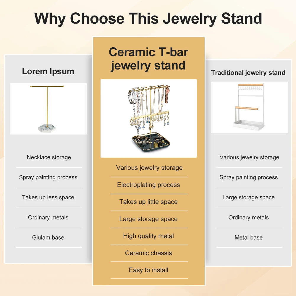 New arrivals ceramic jewelry tray Earring necklace Pendant ceramic metal jewelry display stand Used in boutique retail stores