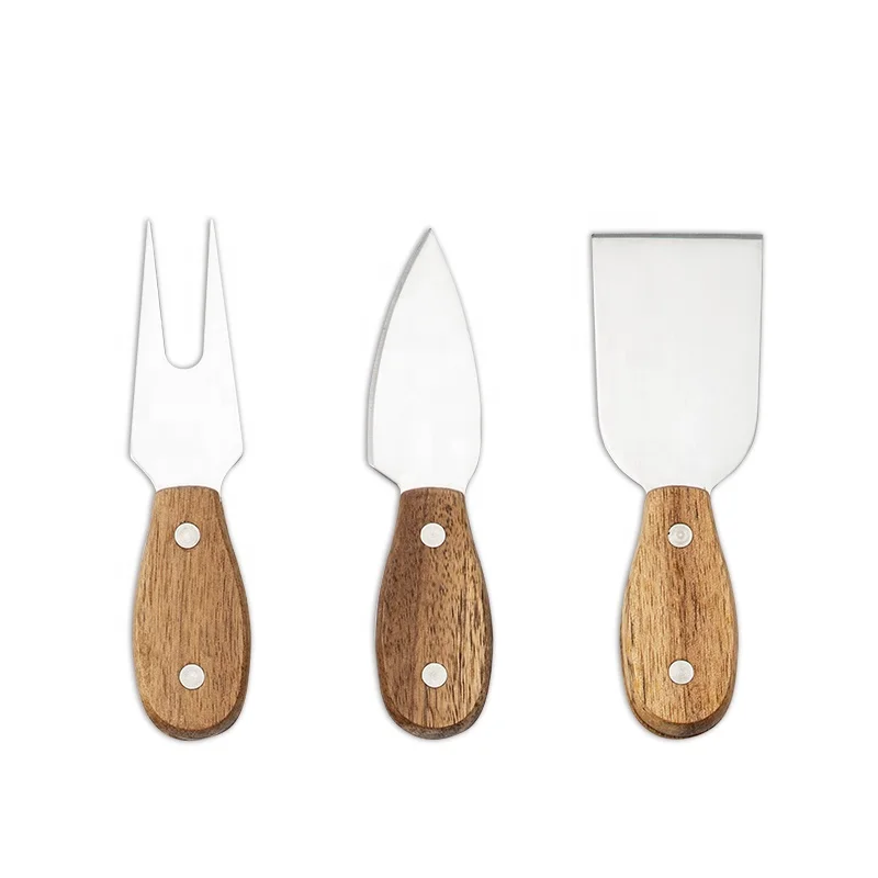 Kitchen King stainless cheese knives set with wood handle cheese knife butter knife spreader cheese fork