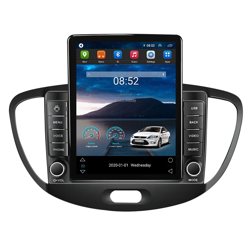 Navifly Tesla screen Android11 8+128GB IPS DSP Car Radio  For Hyundai i10 2007-2013 GPS BT Car play dvd player stereo android