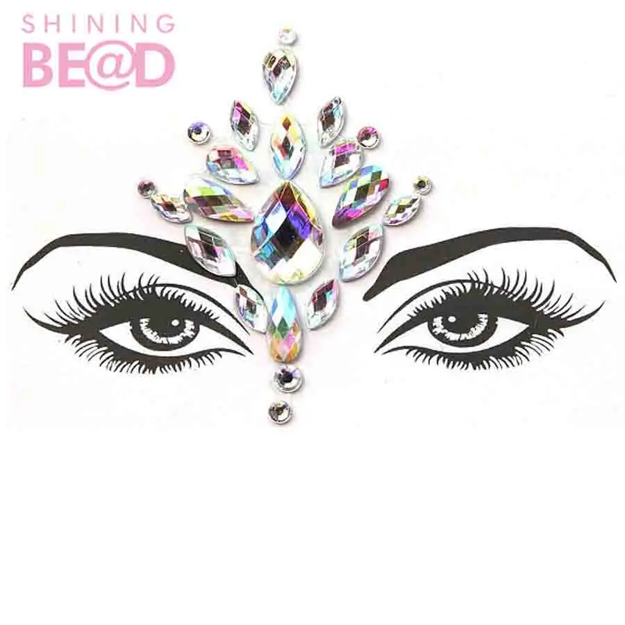 Eco-friendly Face Crystal Sticker Jewelry Rhinestone Body Gems Temporary Tattoo Sticker Carnival Makeup