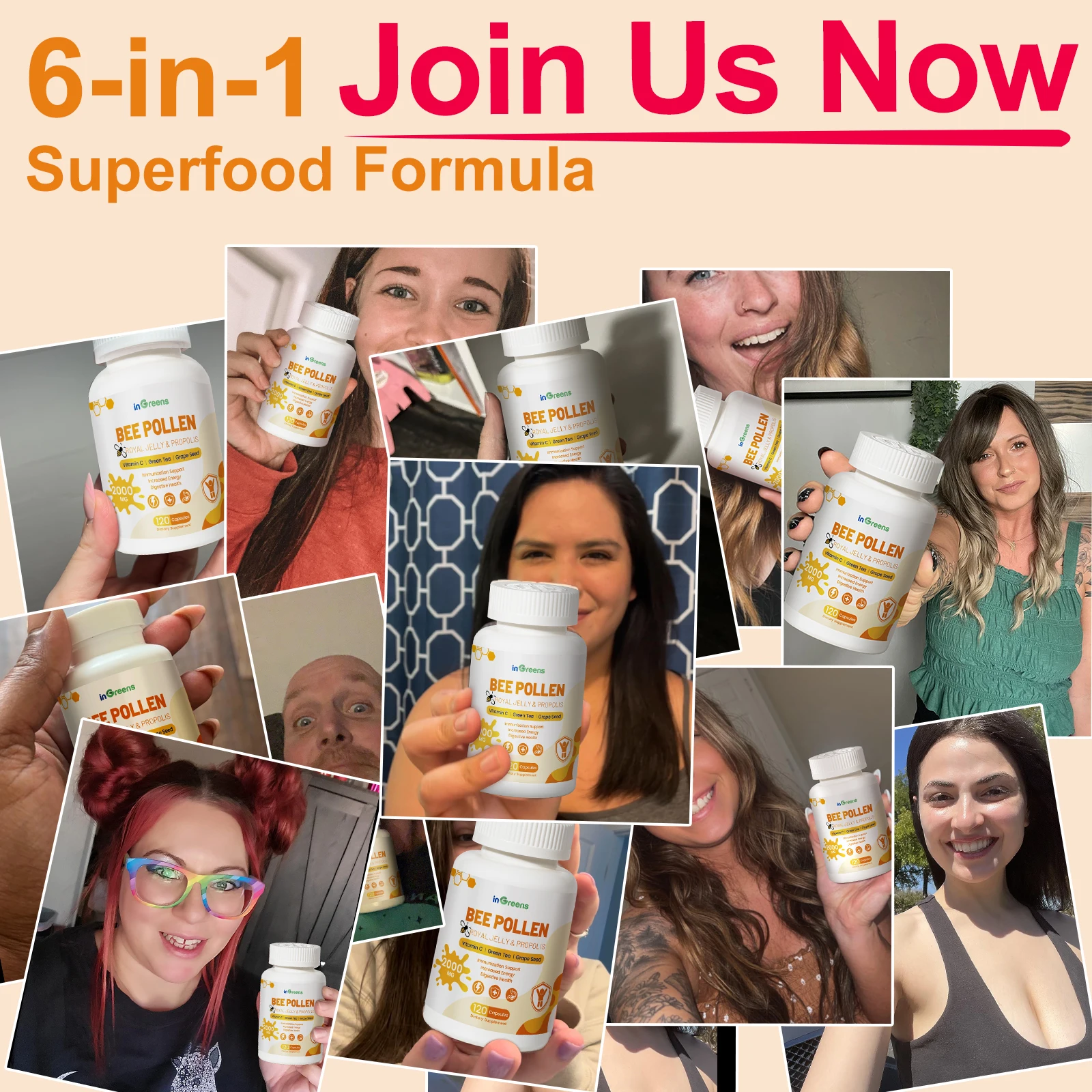 Private Label Supplement Bee Pollen Capsules Supplements with bee pollen