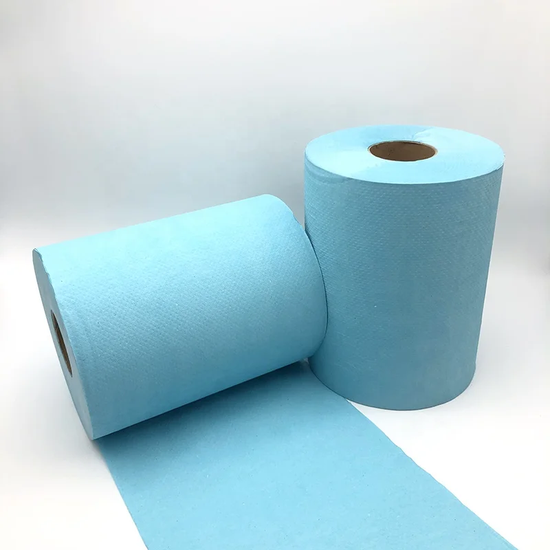 High absorbent recycled blue hand towel roll tissue paper
