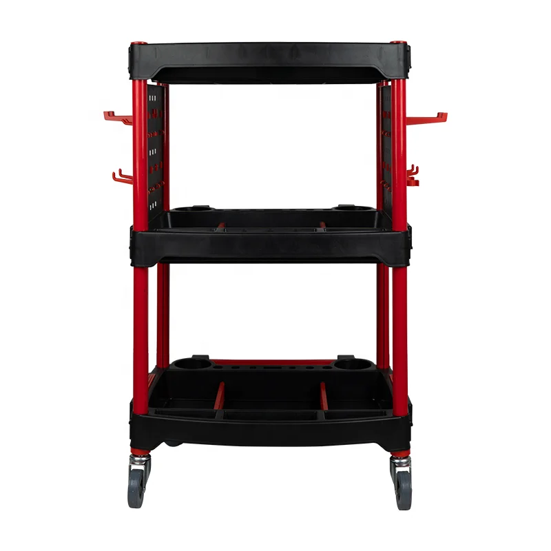 Best Sale Auto Repair Tool Cart 3 Shelf Tool Cart Car Detailing Trolley Detailing Cart