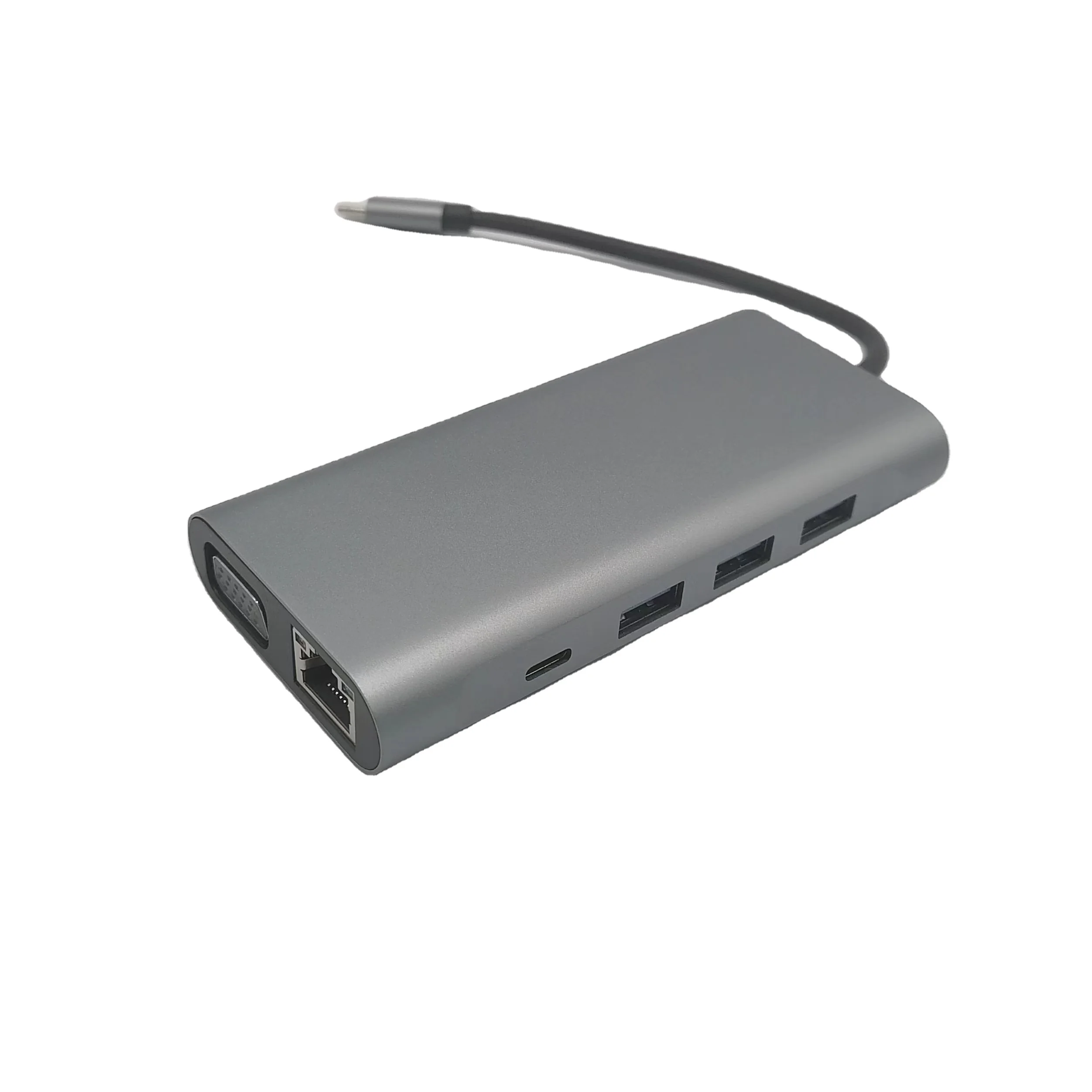 Прямая продажа с фабрики, док-станция десять в одном Type-C, usb C для сетевого порта VGA, Двойная зарядка PD HD hub3. 0 док-станция