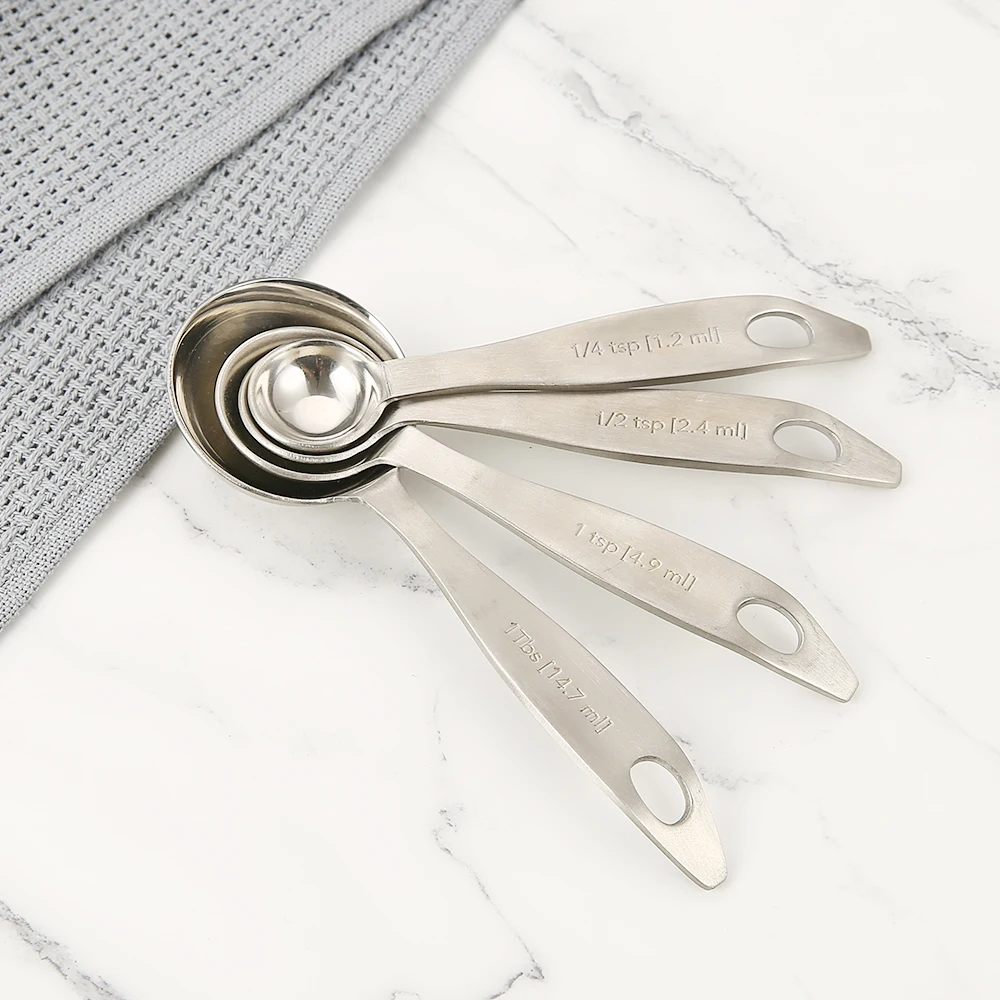 4 Pcs Stainless steel measuring spoon sets professional baking tools to help you become a baking master