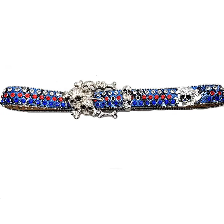 New Rhinestone Belt with skull buckle  for Jeans Pants