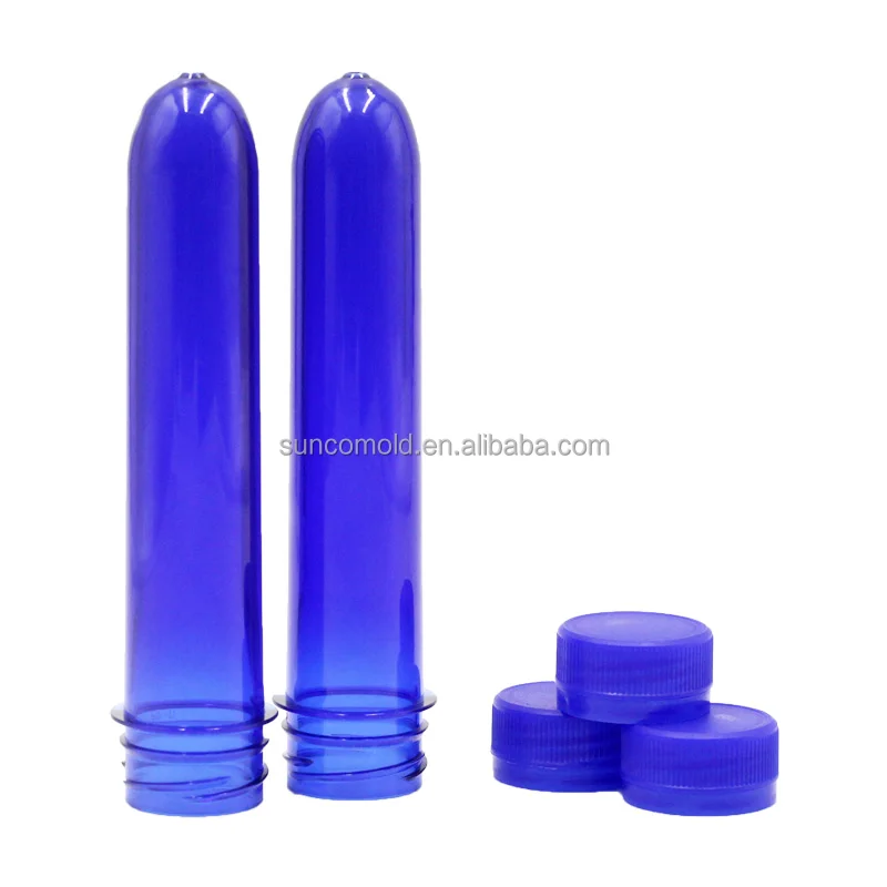 Plastic pet preform price in taizhou skyblue color pet preform 30 size for mineral water bottle