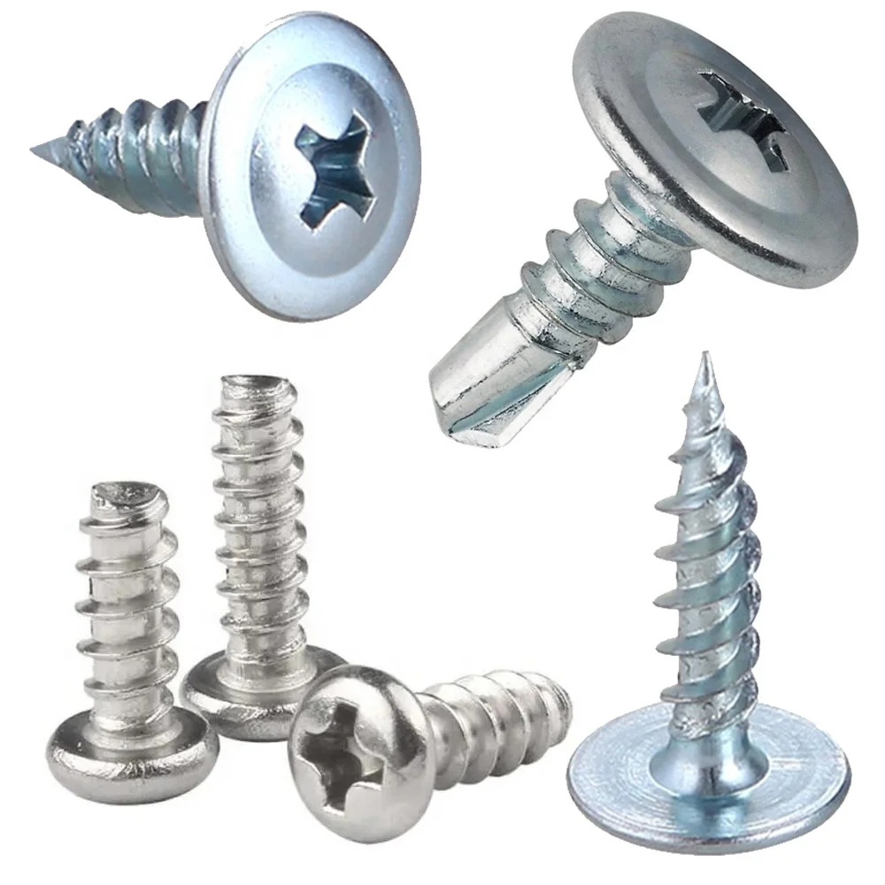 China Factory price stainless steel metal hex flange truss pan hex head wafer with rubber washer rivet bolt Self Drilling screw