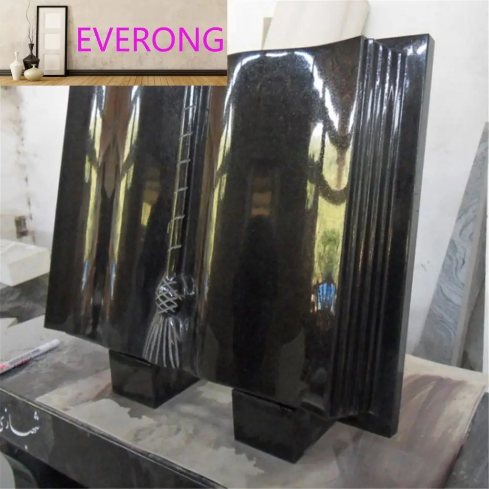 Affordable Black Granite Open Book Shape Tombstones and Monument for Graves Wholesale