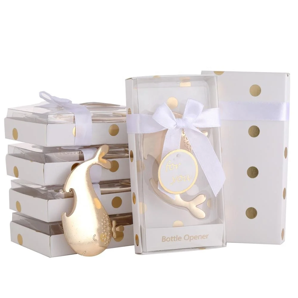 
New 2020 custom baby whale bottle opener wedding souvenir baby shower return gifts for guest 