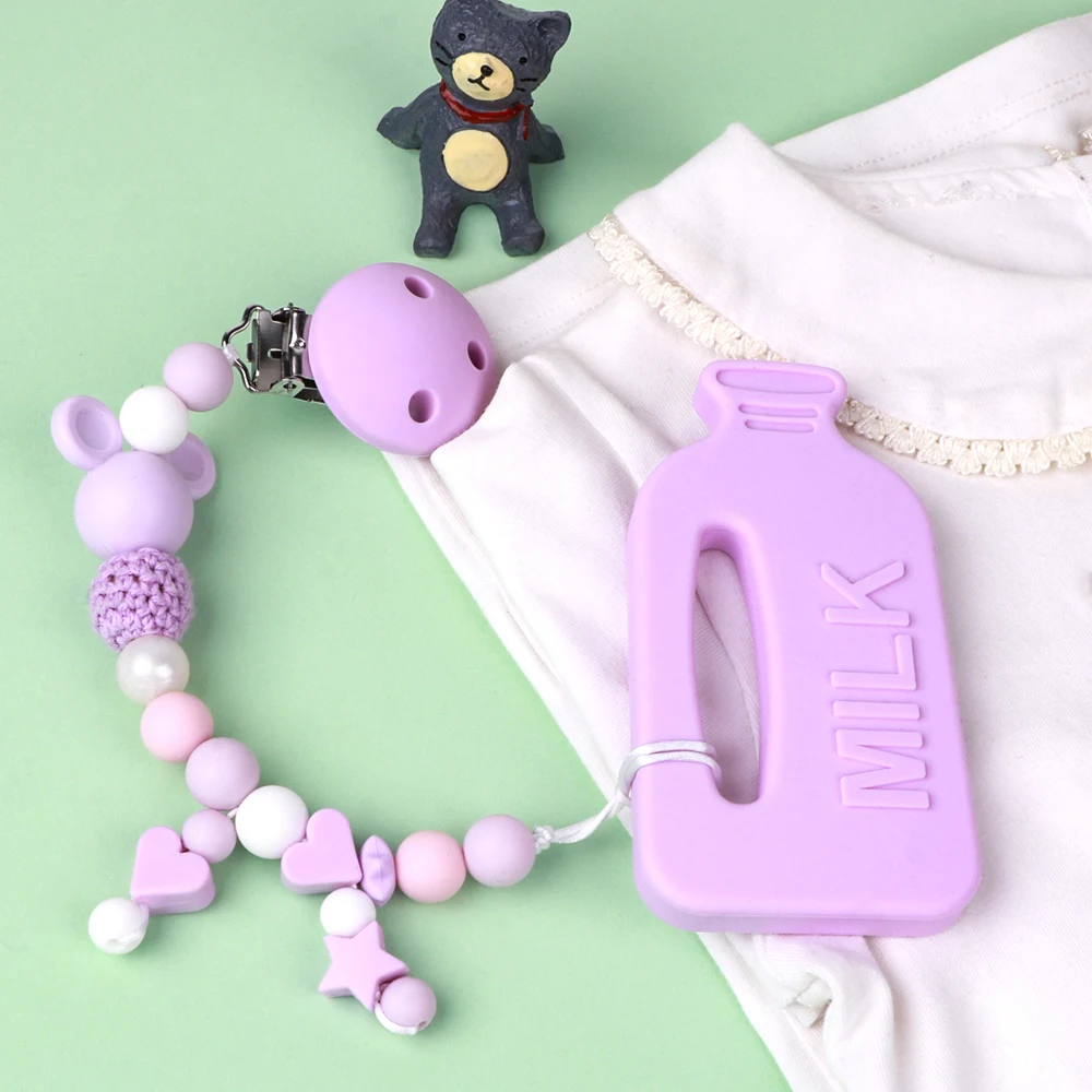 Hot Selling Silicone Milk Bottle Teether BPA free Baby Teething Toy Teether