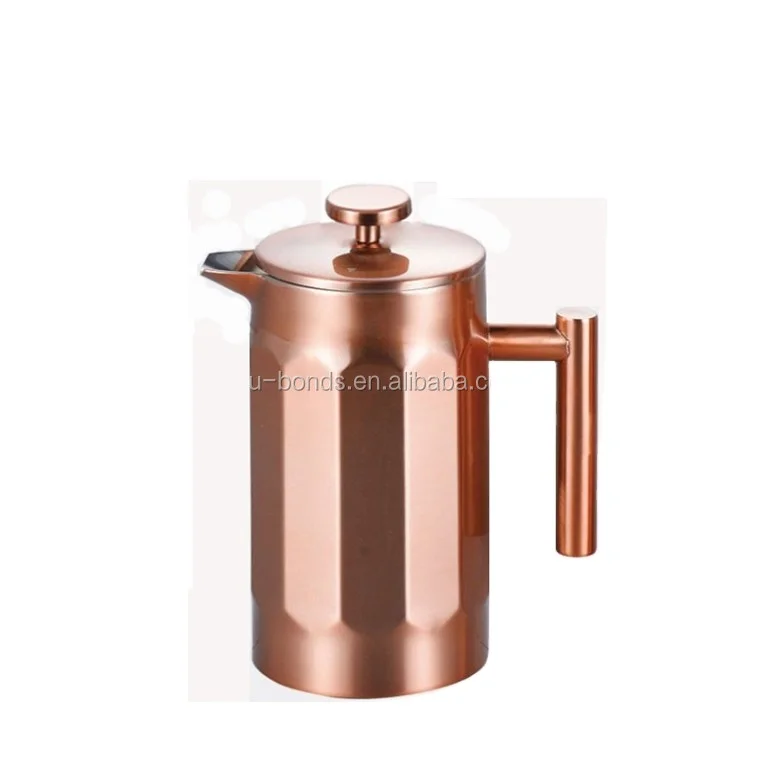 Роскошный французский Пресс из нержавеющей стали с двойными стенками цвета розового золота