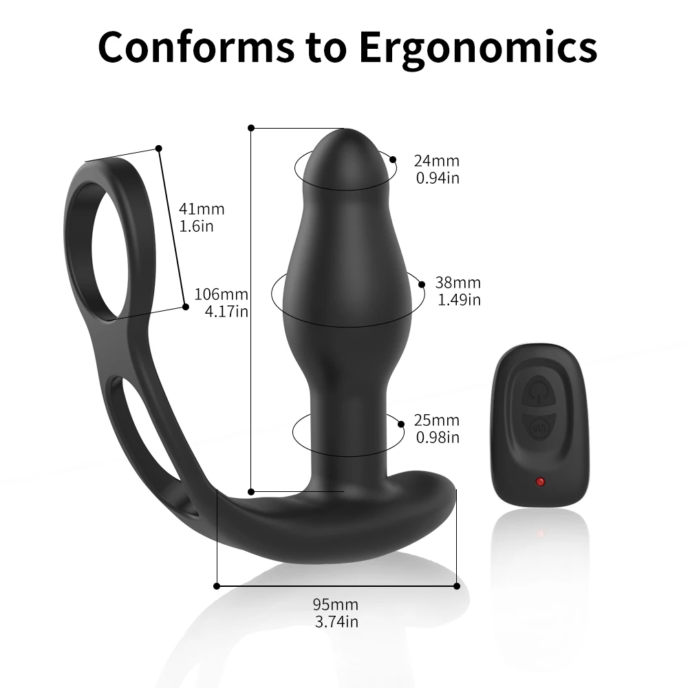 hot selling  butt plug anal 7-frequency vibrating 7-frequency rotate silicone and matel anal butt plug ring   for men  Sex Toy