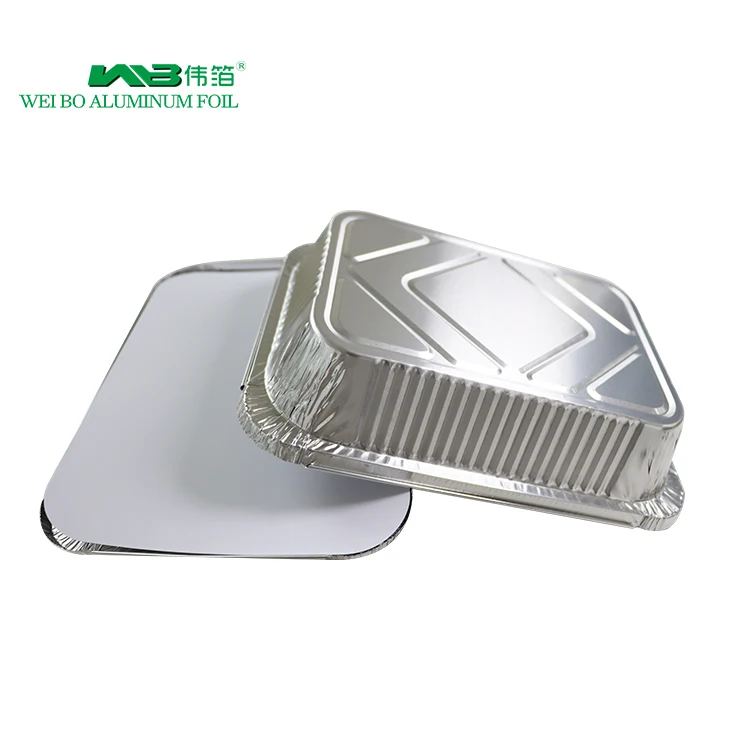 High Temperature Resistant Aluminum Foil Barbecue Tray Takeaway Food Container Rectangle Grill Tin Foil Pans