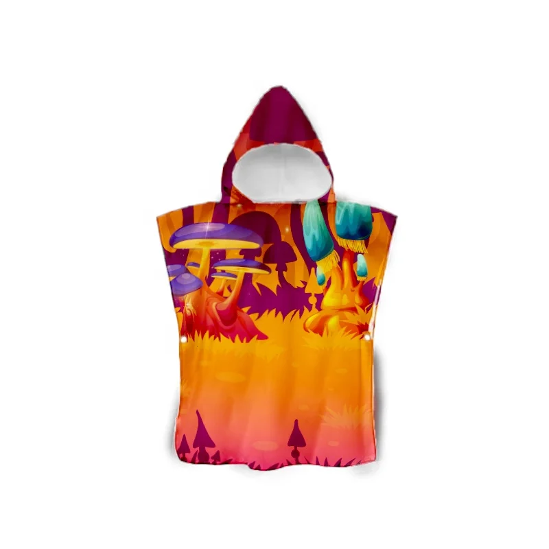 Eastsunshine   custom print Cartoon Print Kids Hooded Ponchos Swimming Beach Towel  custom Children Wearable Bath Towels Cloak