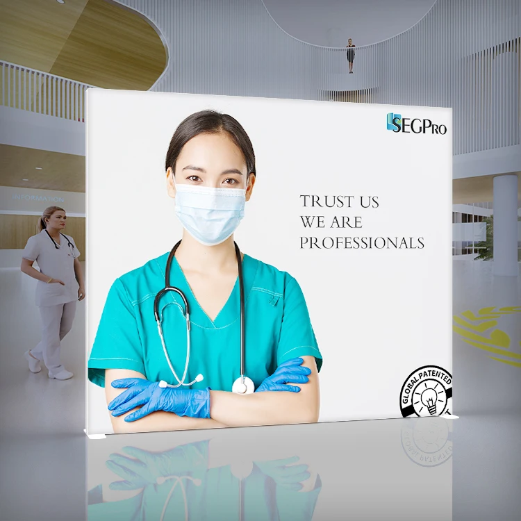 Lintel Exhibition Booth Display Standing Backlit Fabric Led Lightbox Modular Exhibition Booth Stand Led Lightbox For Advertising