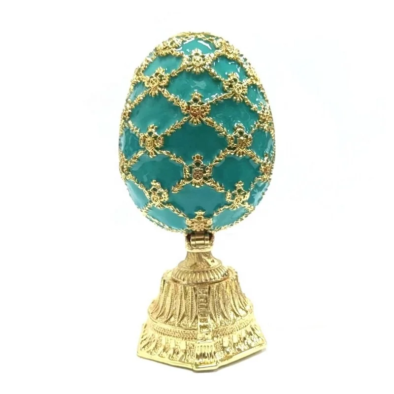 2024 Enamel music castle box Jewelry standing Trinket Faberage Egg  Jewelry Box Easter Eggs