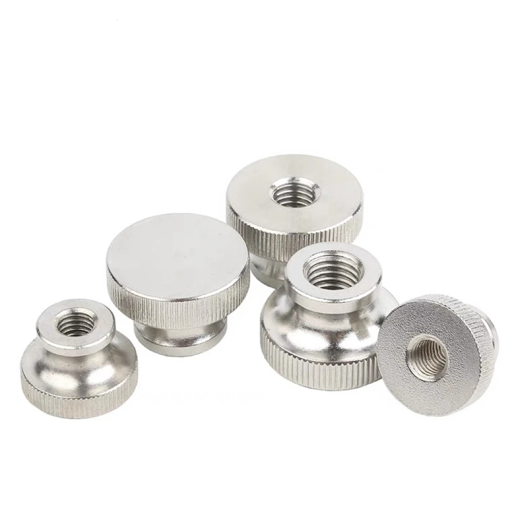 304 Stainless Steel Round Knobs Fasteners  Knurled Thumb Nuts M6 for 3D Printer Parts Silver Tone
