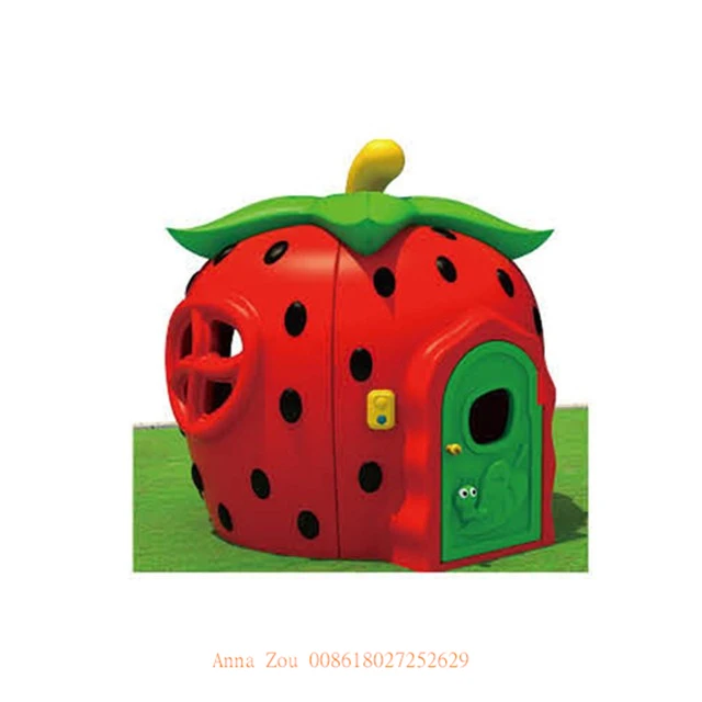 Big strawberry play house outdoor plastic playhouse for sales QX-18163A