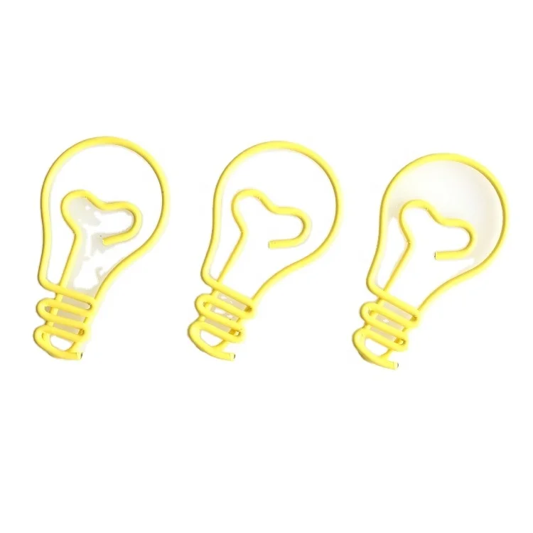 Set of 10pcs PVC zipper bag with printing package OEM ODM cute bulb shaped paper clips