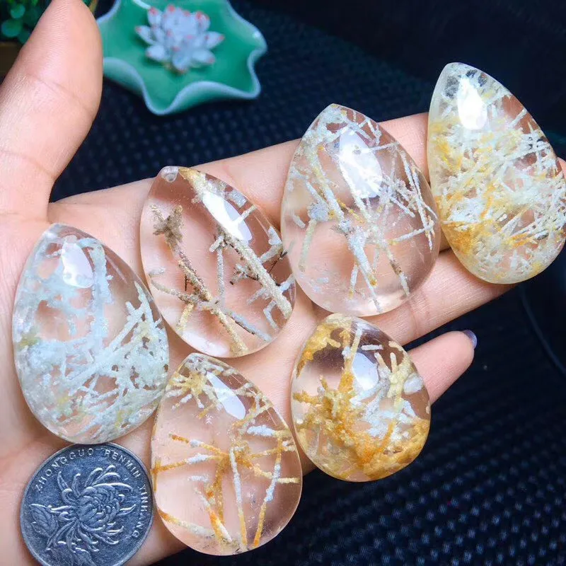 Wholesale Natural Crystal Healing Stone Snowflakes Ghost Crystal Pendant