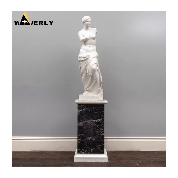 European Style Modern Outdoor Garden Roman Decorative Stone Sculpture Hand Carved Greek White Marble Venus Statue