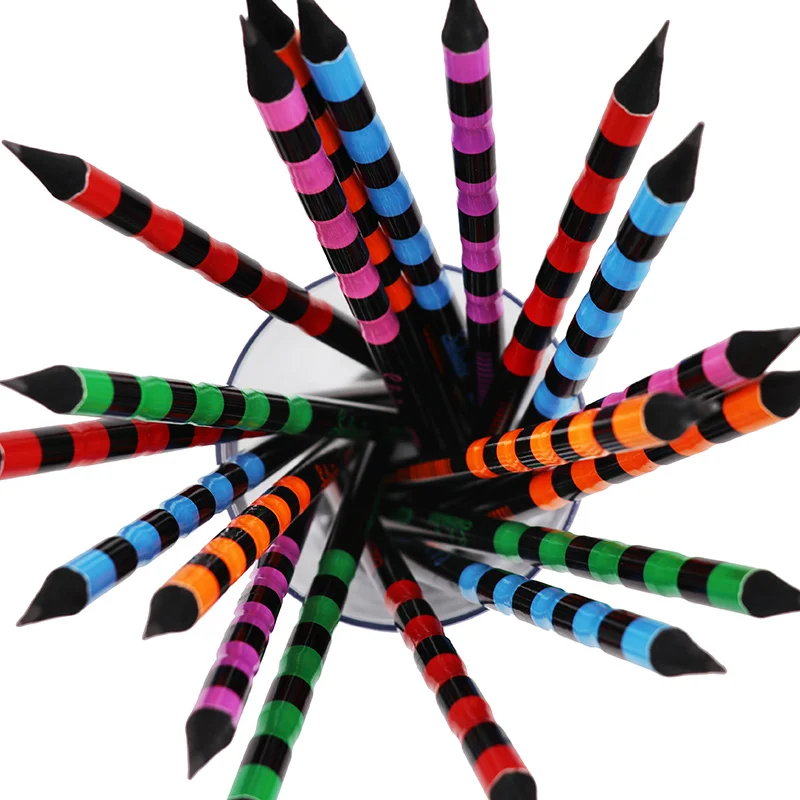 2.2mm HB pencil black wood BAMBOO shaped with eraser Wooden School Packaging Office.