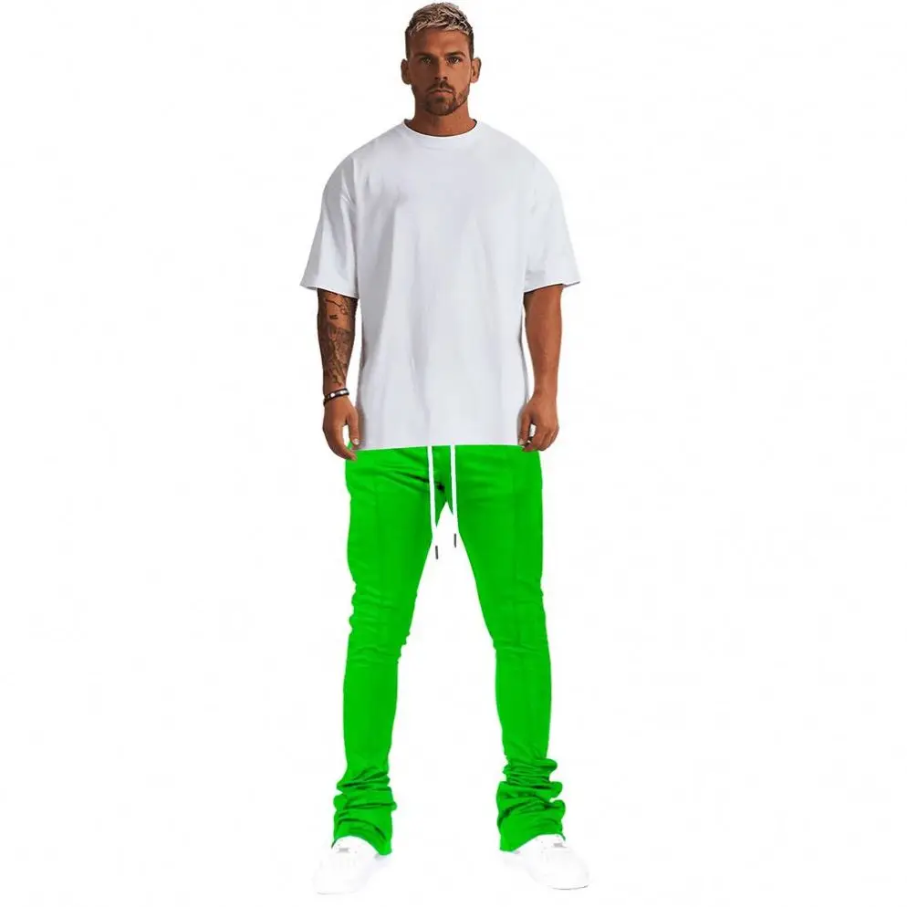 High Street Mens Flare Sweatpants Cargo Pants Streetwear Stacked Pant Men Trousers Jogger Outdoor Pants