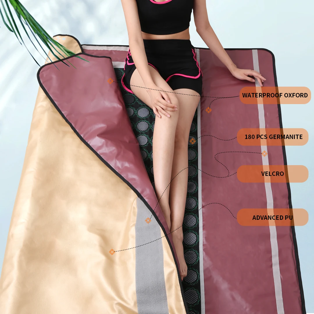 Portable Easy Carry Beauty Spa Sauna Far Infrared Heating Slimming Detox Sauna Blanket Bian Stones Infrared Sauna Blanket